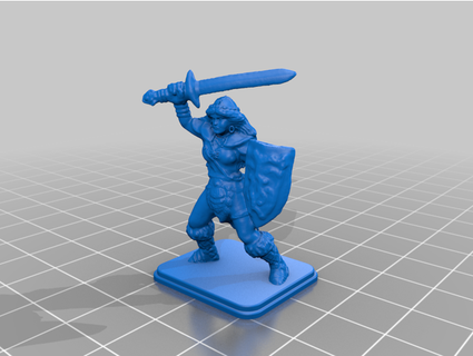 heroquest - female barbarian odanan 3d print model - Mito3D
