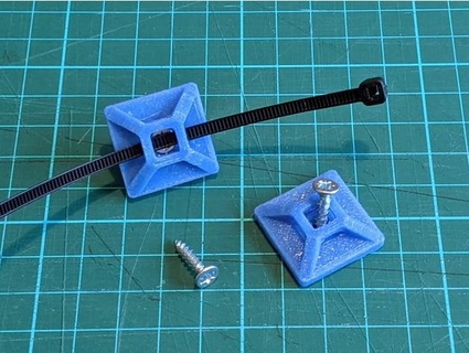 cable tie base screw fixing peaberry 3d print model - Mito3D
