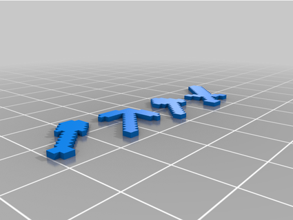 Minecraft utensili portachiavi ciclo continuo jtsly31 3d print model - Mito3D