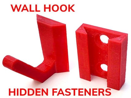wall hook - hidden fasteners agmcmll 3d print model - Mito3D