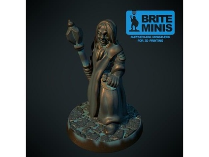 female cleric 28mm supportless fdm friendly briteminis 3d print model - Mito3D