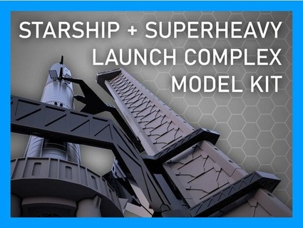 1 200 nave estelar lançamento complexo conjunto astronauta 3d print model - Mito3D