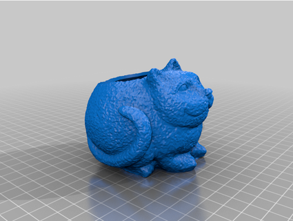 fat cat bowl planter plun 3d print model - Mito3D