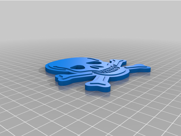 caveira + ossos cruzados embelezamento gfcaim 3D print model - Mito3D