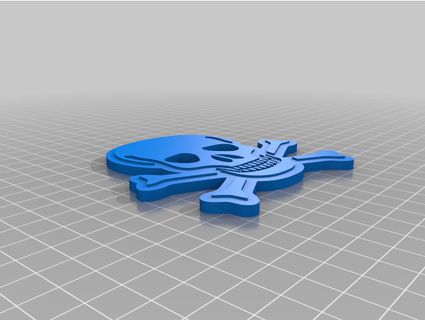 caveira + ossos cruzados embelezamento gfcaim 3d print model - Mito3D