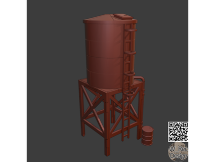 small water tower w rec 3d print model - Mito3D