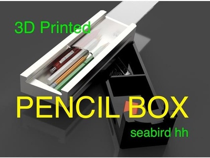 pencil box - two levels sliding cover lock seabirdhh 3d print model - Mito3D