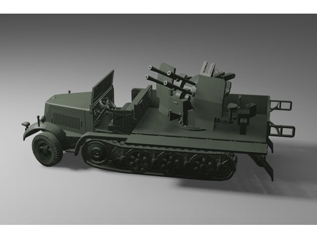 sdkfz 7 2cm flak vierling 38 1 56 pirata waik 3D print model - Mito3D