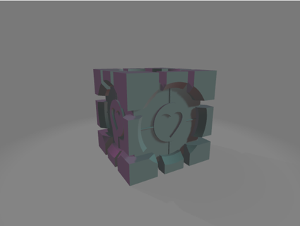 companion cube blueangelno6 3d print model - Mito3D