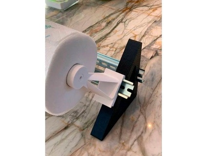 paper towel roll holder din rail notlikealeafonthewind 3d print model - Mito3D