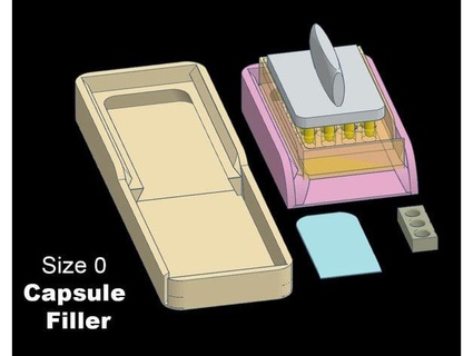 0 empty capsule filler - filling medical gelcap fox-play 3d print model - Mito3D