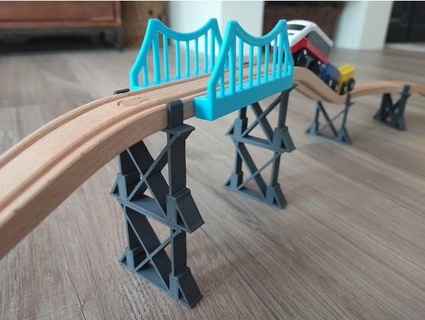 stackable wooden train track support cokonut 3d print model - Mito3D