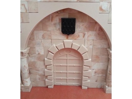 puerta roma nica piedras 6x7 con hoja pepelora 3d print model - Mito3D