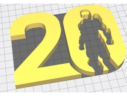 aureola 20th aniversario logo x64overlord 3d print model - Mito3D