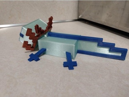 Minecraft aksolotl çift ekstrüzyon Bradicai 3d print model - Mito3D