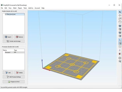 Bett Niveau Prüfung erneut gepostet Narosenberg 3d print model - Mito3D