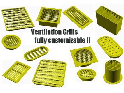 fully customizable ventilation grill kakiemon 3d print model - Mito3D