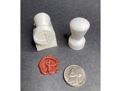 wax seal stamp - letter p 3 tonyp825 3d print model - Mito3D