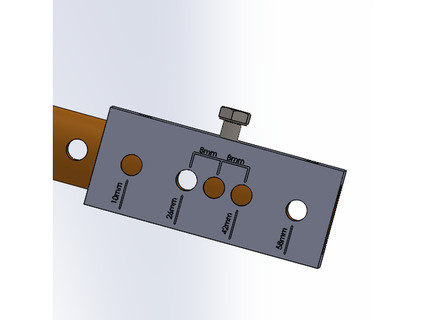 drilling template round bar michelmensch 3d print model - Mito3D