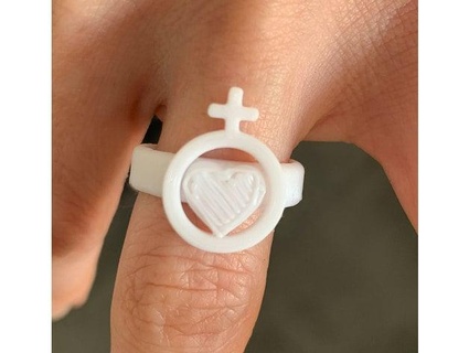 anel símbolo mulher coração davidgunzenhauser 3d print model - Mito3D