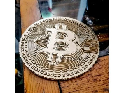 bitcoin high quality coin 2 colors+embossed+punched+acad versions alexyfrangieh 3d print model - Mito3D