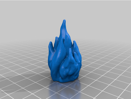 thicker hollow flame ashesandends 3d print model - Mito3D