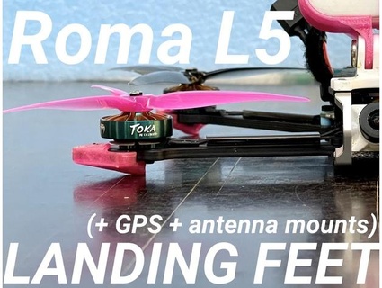 diatone roma l5 landing feet skids arm protection etc t4obrien 3d print model - Mito3D