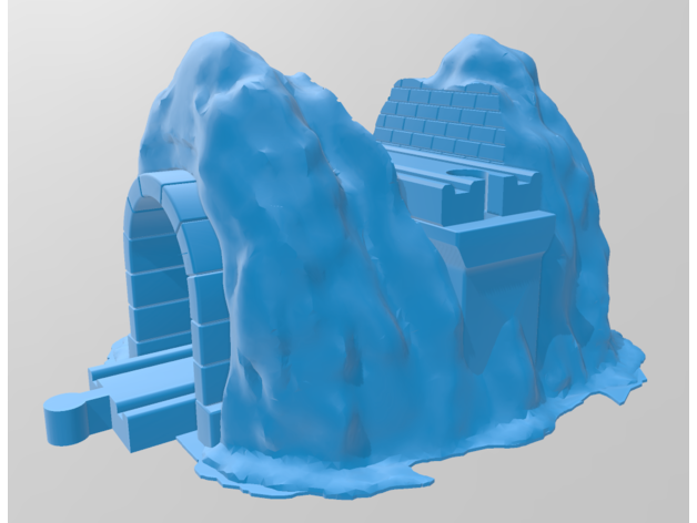 hölzern Zug Berg Tunnel integriert Spur derschweizermaker 3D print model - Mito3D