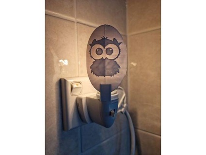 cute owl night light image bracket richmitch 3d print model - Mito3D