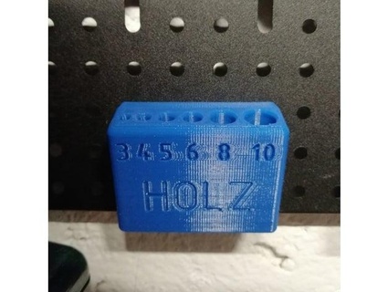3 - 10mm holz stein bohrer set halter lochwand 45mm pegboard drill holder x3dx 3d print model - Mito3D
