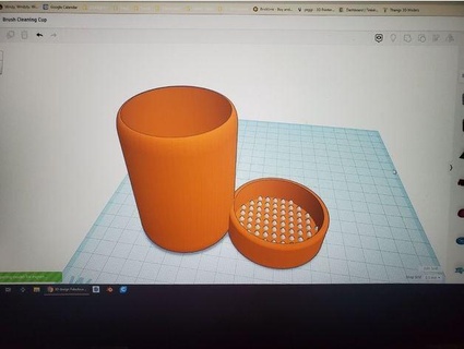 paint brush cleaning cup smalltownquiet 3d print model - Mito3D
