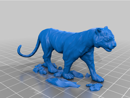 tigre pedestal Lundejiang 3d print model - Mito3D