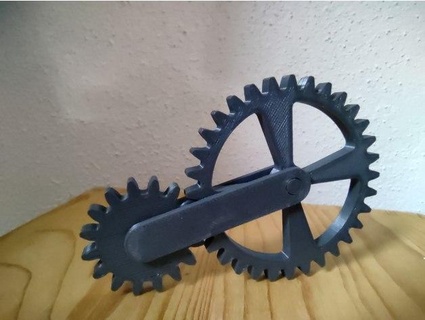 two gear fidget toy isthisprintable 3d print model - Mito3D