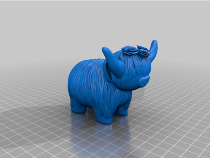 highland cow cake topper mechacloud314 3d print model - Mito3D