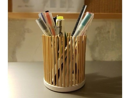 pen holder bamboo fegas 3d print model - Mito3D