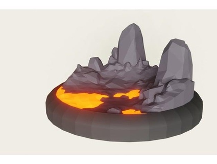low poly cavern 28mm mini base theartbadger 3d print model - Mito3D