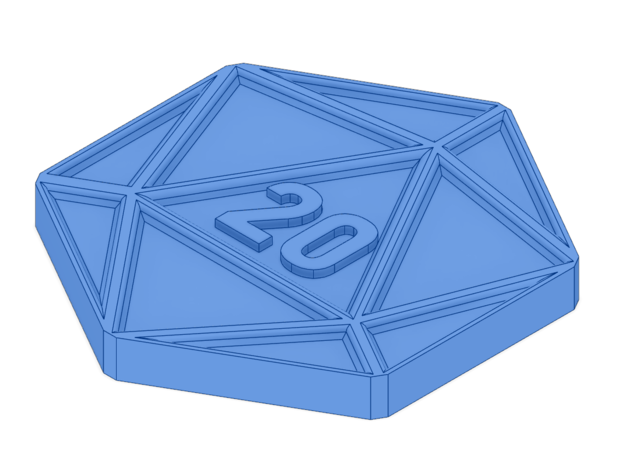 d20 gettone zeezee003 3D print model - Mito3D