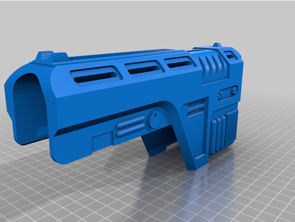 poe Dameron glie 44 blaster coquille dungeon resources 3d print model - Mito3D