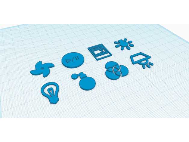 Accueil maison assistant scène commutateur physique bouton Icônes logiciel 39 élément 3D print model - Mito3D