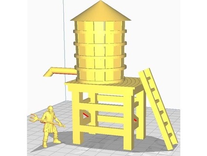 madera agua torre 28mm tolemykus 3d print model - Mito3D