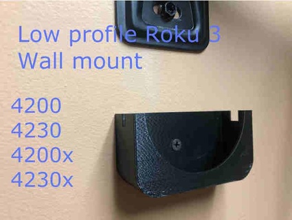 low profile wall mount roku 3 4200 4230 4200x 4230x fergushole 3d print model - Mito3D