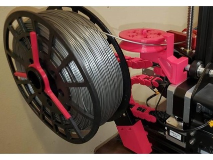 ender 3 pro rear side spool holder short + filament guide interlocking gears wheel yeudy03 3d print model - Mito3D
