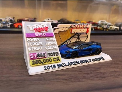 Forza horizon 5 Festival garage afficher base lcd modèles McLaren 600lt gigapenguin3dprinting 3d print model - Mito3D