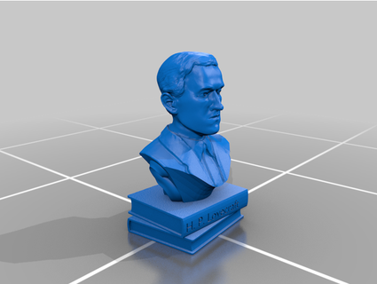 hp lovecraft busto papaart 3d print model - Mito3D