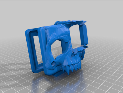 gopro hero 10 strap base skull case artfuldodger 3d print model - Mito3D