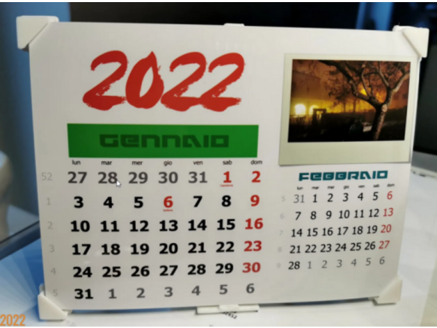 calendrier soutien cipper 3D print model - Mito3D