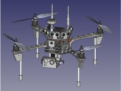 f450 drone conception objet évitement gopro4 servo cardan framboise pi openhd vidéo transmission jacob12138 3d print model - Mito3D