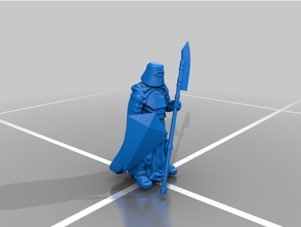 knight w spear shield forsakenowl 3d print model - Mito3D