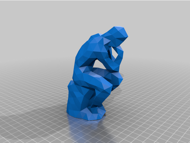 lowpoly pensatore alieni 3D print model - Mito3D