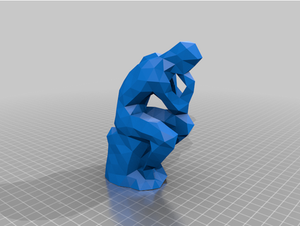 lowpoly pensatore alieni 3d print model - Mito3D